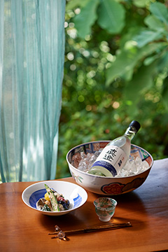 純米生酒と夏野菜酒粕和え